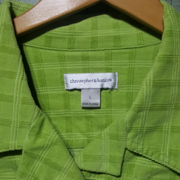 Christopher & Banks lime green corduroy jacket - Picture 3 of 4